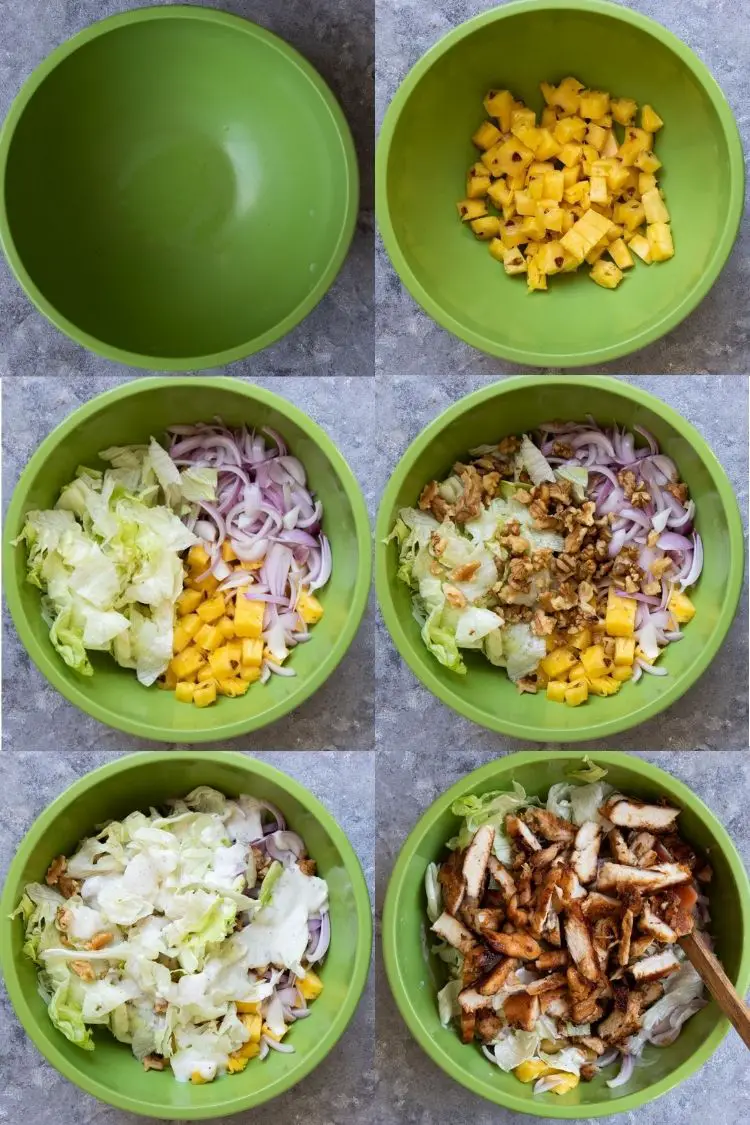 ASSEMBLING THE SALAD STEPS