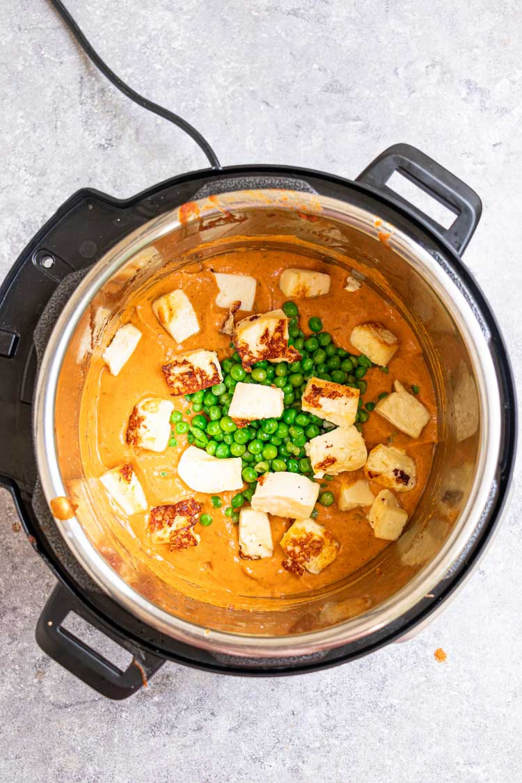 matar paneer instant pot, peas and paneer curry in instant pot