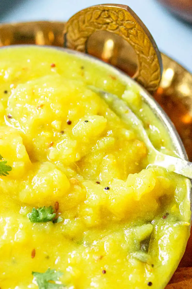 close up of potato curry