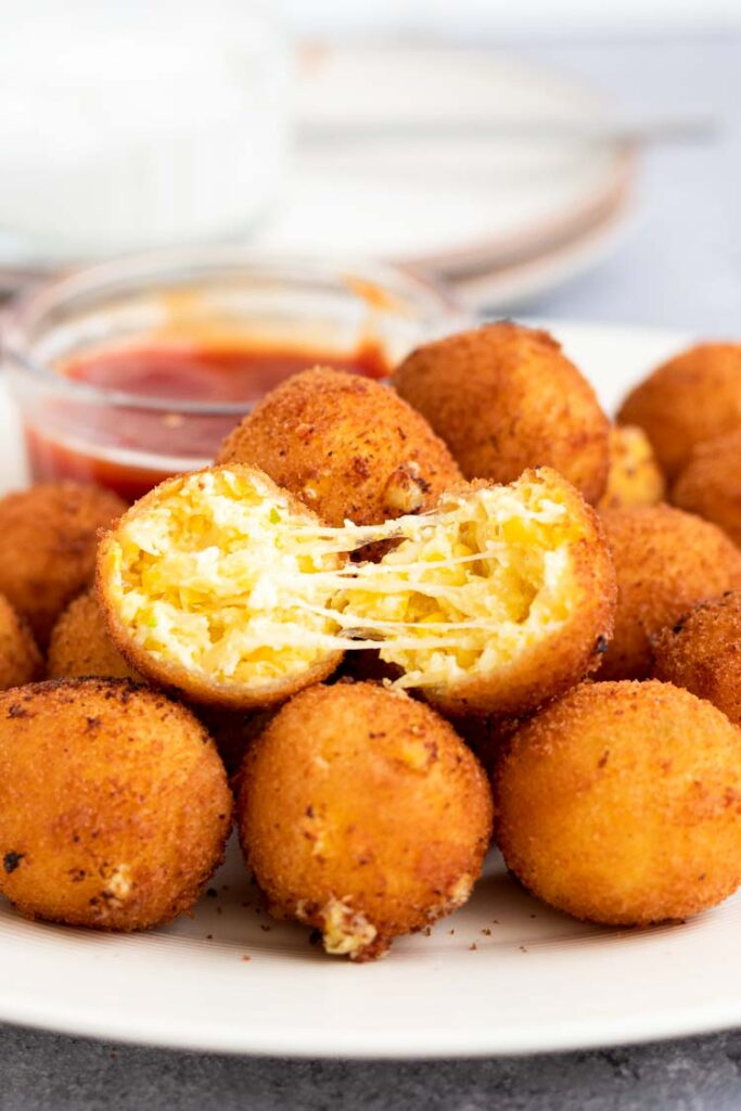 Cheese Corn Balls recipe, Food photography