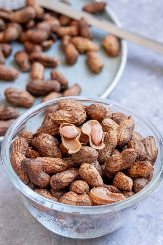 Fresh raw peanuts boiled and shelled