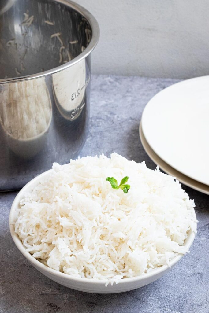 A BOWL OF BASMATI RICE, Instant Pot Basmati Rice 