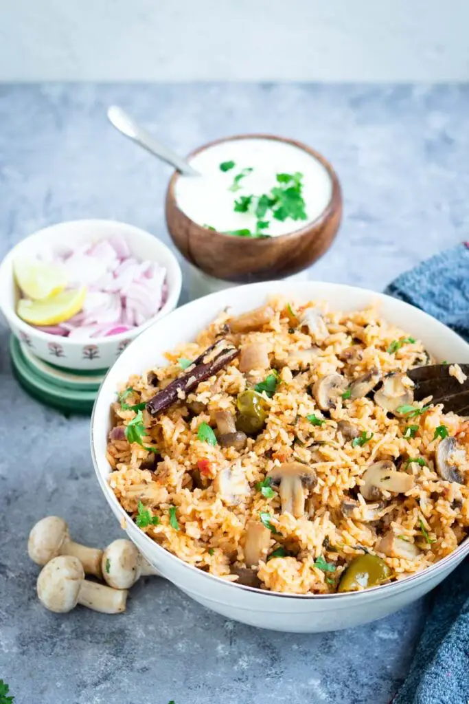 Instant Pot Mushroom Rice | Mushroom Coconut Milk Biryani - Ginger Skillet