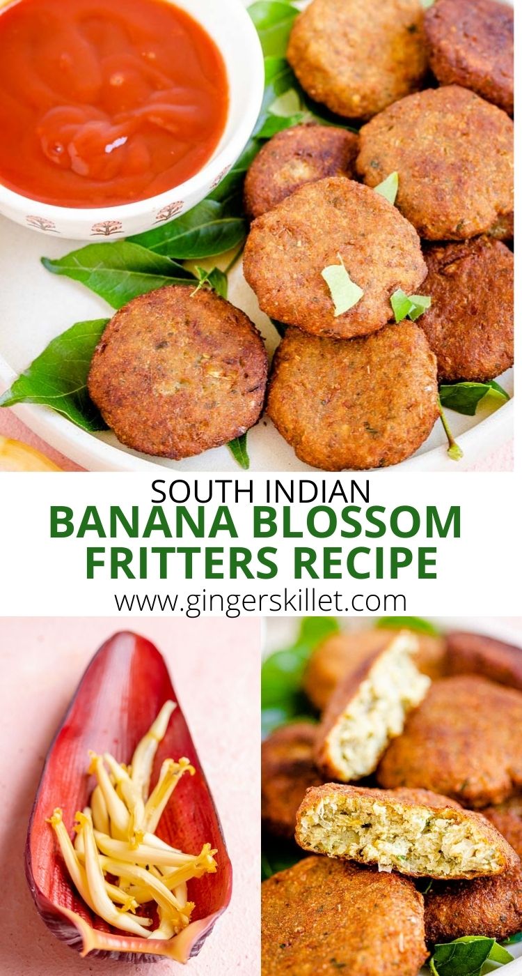 Vazhai Poo Vadai | Banana Blossom Fritters recipe - Ginger Skillet