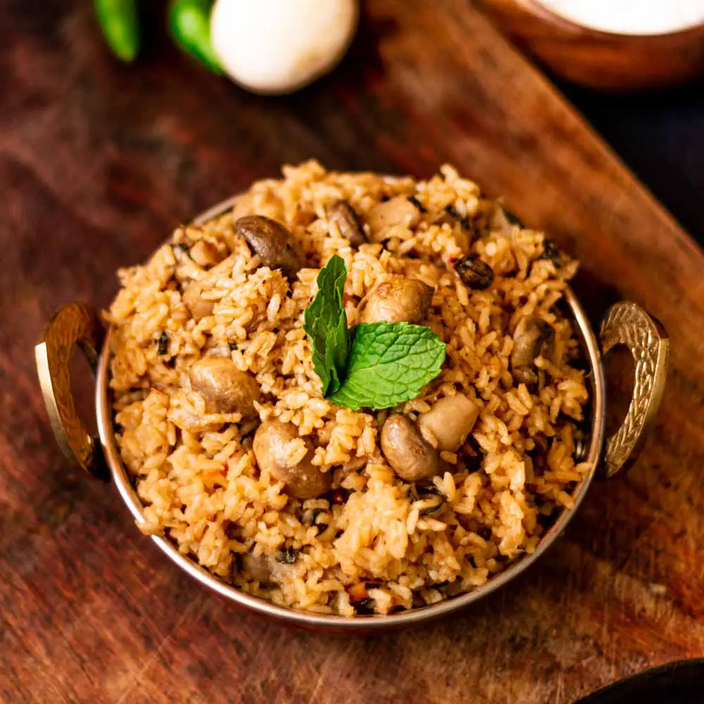 How To Make Mushroom Biryani | Recipe For Mushroom Biryani - Ginger Skillet