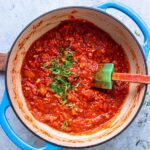 chicken with bolognese sauce